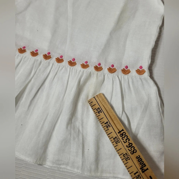Madewell Lighthouse White Linen Blend Floral Embroidered Dress sz S - Picture 8 of 8